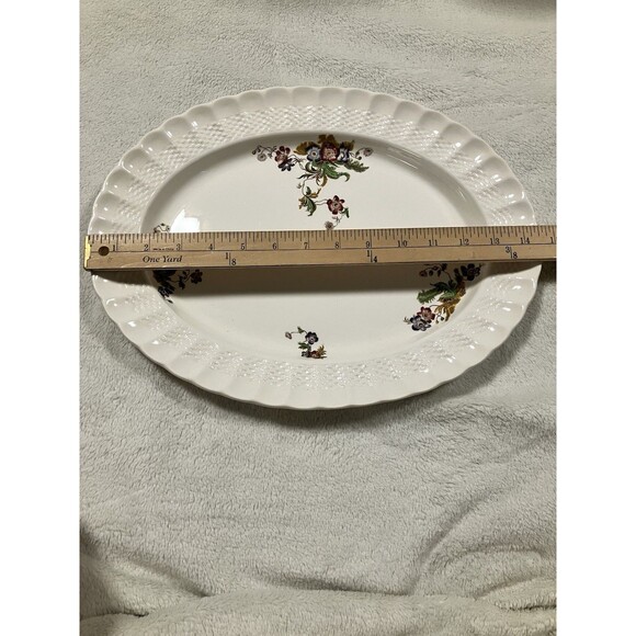 Copeland Spode England Wicker Lane 15” Oval Serving Platter Floral Cottage Core - Picture 7 of 8